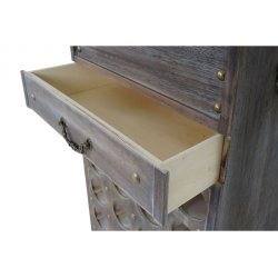 Vinreol - vinreol i tr til 20 flasker med skuffe i antik rustik brun