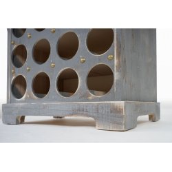 Vinreol - vinreol i tr til 20 flasker med skuffe i antik rustik gr