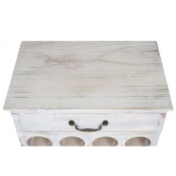 Vinreol - vinreol i tr til 20 flasker med skuffe i antik rustik hvid