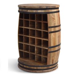 Vinreol Rosey-O Raw i massiv rosentr - vinmbel, vintnde bar og barskab