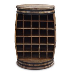 Vinreol Rosey-O Raw i massiv rosentr - vinmbel, vintnde bar og barskab