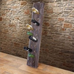 Vinreol til 20 flasker  - vghngt rustik flaskehylde i brunt tr