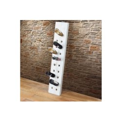 Vinreol til 20 flasker  - vghngt rustik flaskehylde i hvidt tr