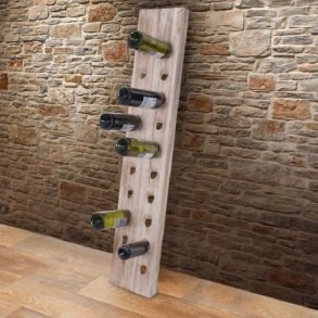 Vinreol til 20 flasker  - vghngt rustik flaskehylde i lysebrunt tr