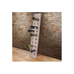 Vinreol til 20 flasker  - vghngt rustik flaskehylde i lysebrunt tr