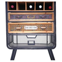 Vinreol - vinkommode/vinskab til 10 flasker med skuffe og hylder