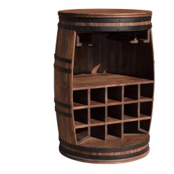 Vintnde bar i massiv rosentr - Rosey barskab, vinreol og barbord