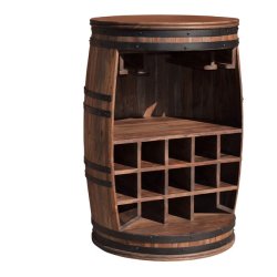 Vintnde bar i massiv rosentr - Rosey barskab, vinreol og barbord