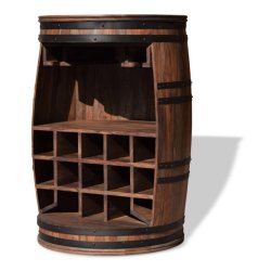 Vintnde bar i massiv rosentr - Rosey barskab, vinreol og barbord