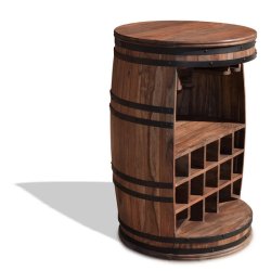 Vintnde bar i massiv rosentr - Rosey barskab, vinreol og barbord