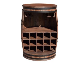 Vintnde bar i massiv rosentr - Rosey barskab, vinreol og barbord