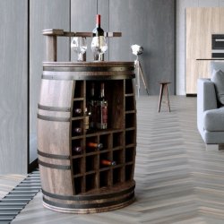 Vintnde bar i massiv rosentr - Rosey-X barskab og vinreol