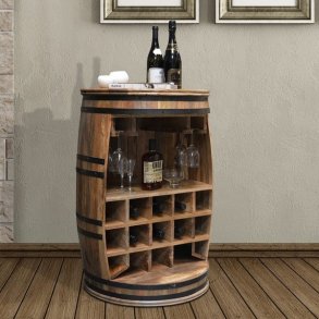 Vintnde bar i massiv mangotr - Rosey-Raw barskab og vinreol