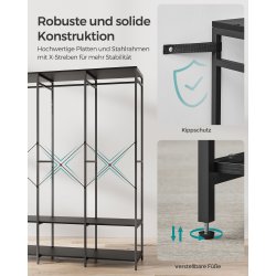 �ben garderobe - �ben t�jstativ - kl�deskab - sort 40x141x180