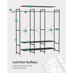 �ben garderobe - �ben t�jstativ - kl�deskab - sort 40x141x180