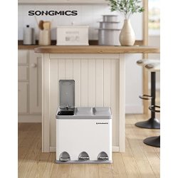 Pedal skraldespand - pedalspand med l�g - 24L (3x8L) hvid metal
