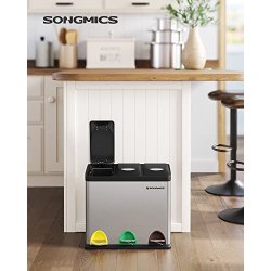 Pedal skraldespand - pedalspand med l�g - 24L (3x8L) s�lv metal