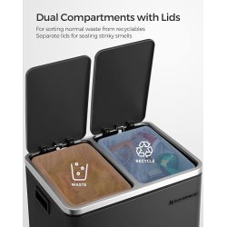 Skraldespand - pedalspand med soft close lg - 2x15L sort