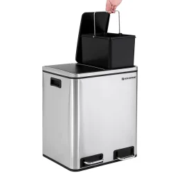 Skraldespand - pedalspand med soft close lg - 2x15L slv