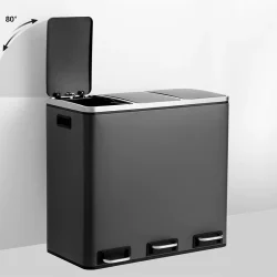 Skraldespand - pedalspand med soft close lg - 54L (3x18) sort