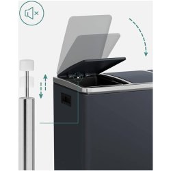 Skraldespand - pedalspand med soft close lg - 54L (3x18) antracit gr