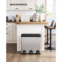 Skraldespand - pedalspand med soft close lg - 54L (3x18) slv/sort