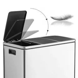 Skraldespand - pedalspand med soft close lg - 54L (3x18) slv