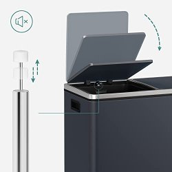 Skraldespand - pedalspand med soft close lg - 2x30L mrkegr