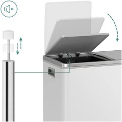 Skraldespand - pedalspand med soft close lg - 2x30L hvid