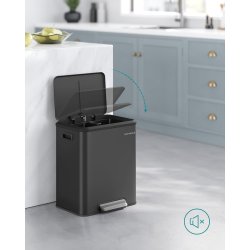 Pedal skraldespand - pedalspand med lg - 30L (2x15L) - sort