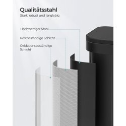 Skraldespand 20 liter - pedalspand med soft close l�g - sort
