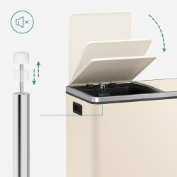 Skraldespand - pedalspand med soft close lg - 2x30L creme