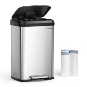 Pedalspand - stor skraldespand med soft close l�g - 50L s�lv