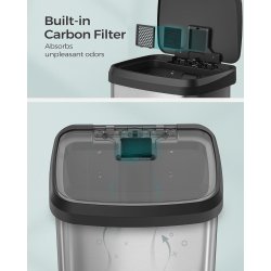 Pedalspand - stor skraldespand med soft close l�g - 50L s�lv