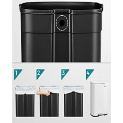 Skraldespand - pedalspand med soft close lg - 50L hvid