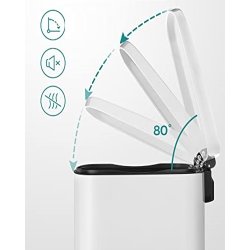 Skraldespand - pedalspand med soft close lg - 50L hvid