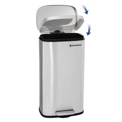Skraldespand - pedalspand med soft close l�g - 30L s�lv