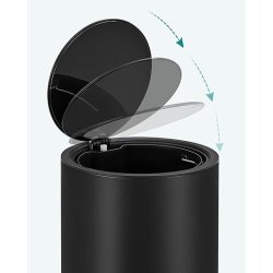 Pedalspand 3L - skraldespand med soft-close lg - sort metal