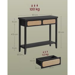 Konsolbord i boheme stil - Boho Chic sidebord - sort