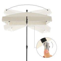 Altanparasol 180 x 125 cm - firkantet 1,8x1,25 M parasol - beige