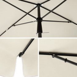 Altanparasol 180 x 125 cm - firkantet 1,8x1,25 M parasol - beige