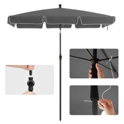 Altanparasol 180 x 125 cm - firkantet 1,8x1,25 M parasol - gr