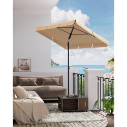 Altanparasol 180 x 125 cm - firkantet 1,8x1,25 M parasol - taupe