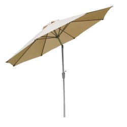 Parasol  300 cm med vip - rund aluminium creme haveparasol  3 meter
