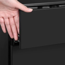 Arkivskab p hjul, med ls og 3 skuffer - sort 30x45x60 cm