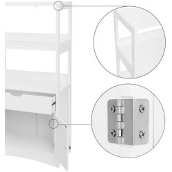 Badevrelsesskab - hvid badevrelsesreol - 122 x 60 x 32,5 cm