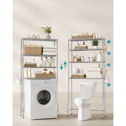 Badev�relsesreol - st�lreol til over toilet og vaskemaskine - s�lv