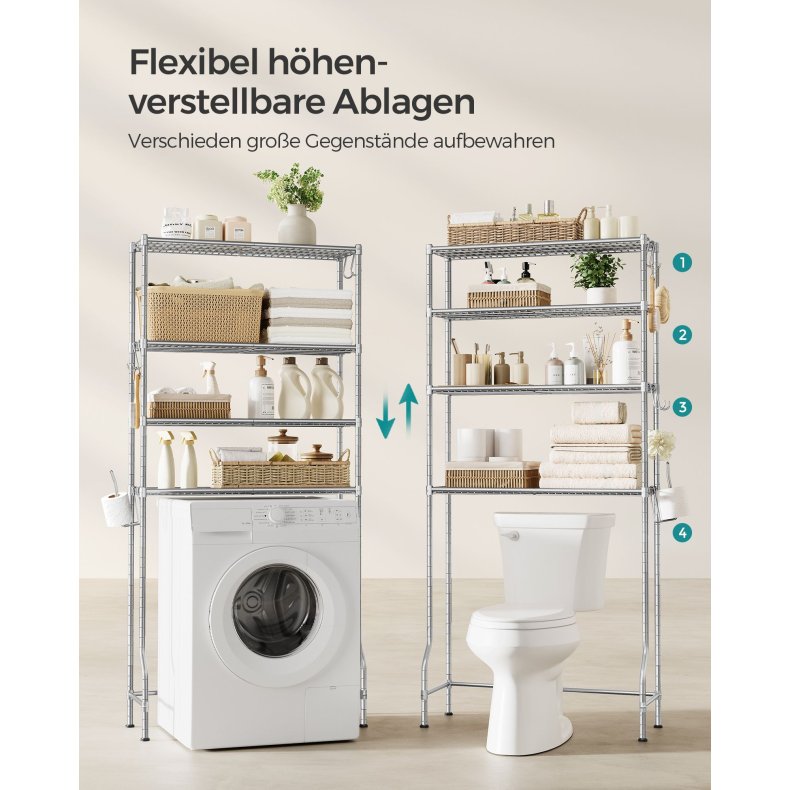 Badevrelsesreol - stlreol til over toilet og vaskemaskine - slv