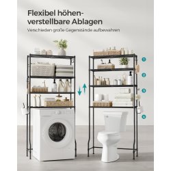 Badevrelsesreol - stlreol til over toilet og vaskemaskine - sort