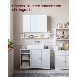 Badevrelsesskab - overskab - vghngt spejlskab - hvid